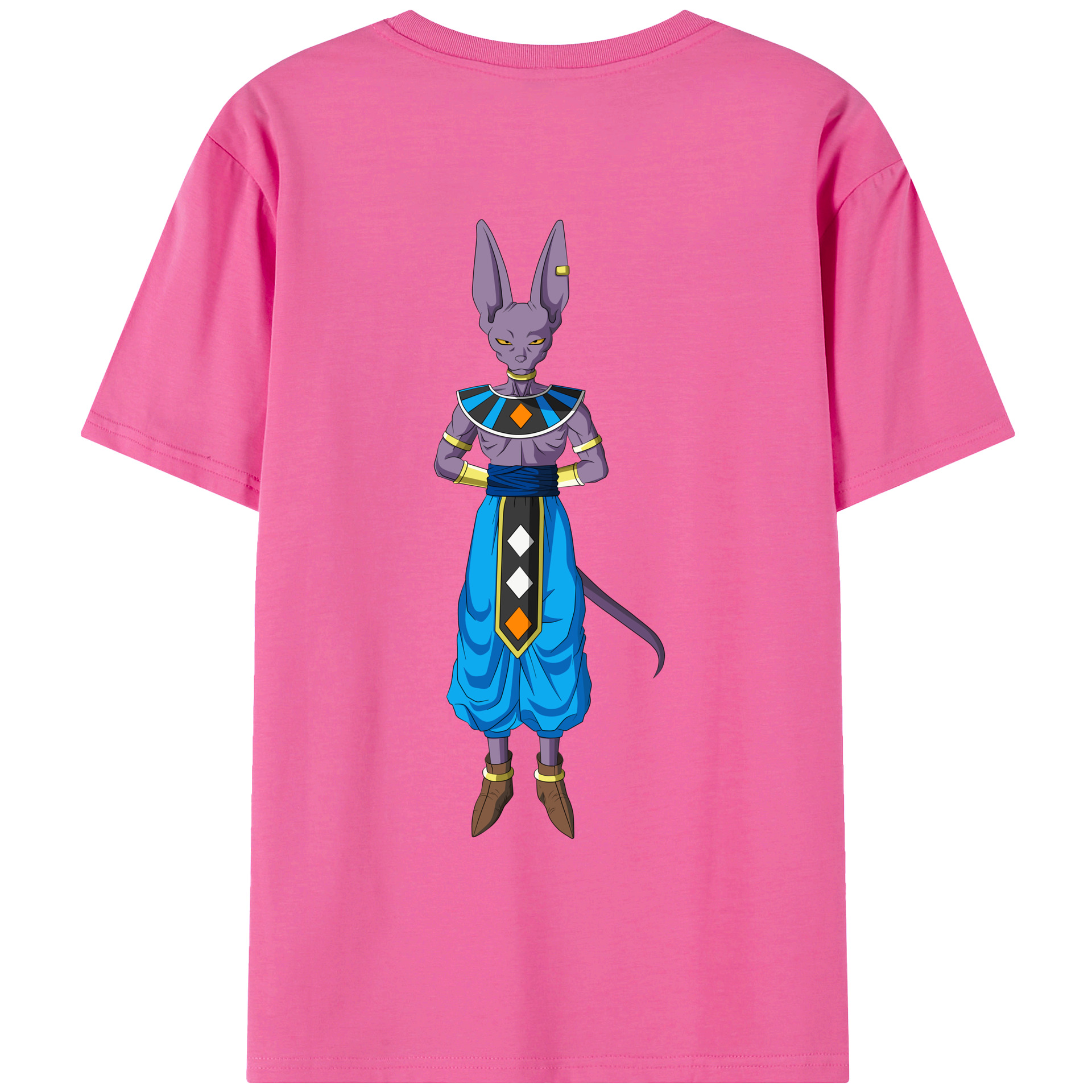 （画像用） ドラゴンボール ビルス 破壊神ビルス DRAGON BALL Beerus Birusu レディース半袖Tシャツ(バックプリント)